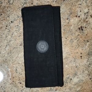 Kipling Nylon Black Bifold Trifold Wallet EUC
